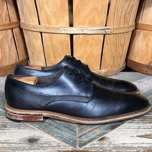 Aston Grey Adayde Black Leather Almond Toe Casual Oxford Dress Shoes Mens Size 9